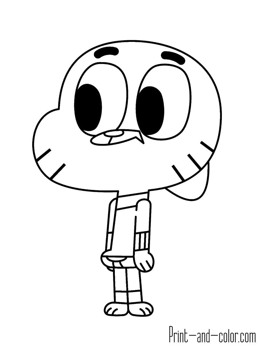 900x1200 The Amazing World Of Gumball Coloring Pages Print