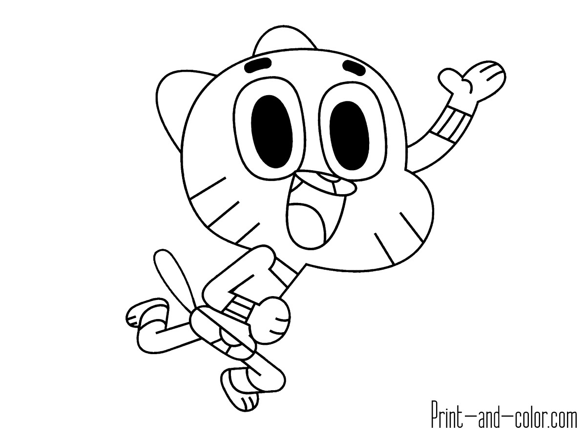 1200x900 Amazing World Of Gumball Coloring Pages To Print