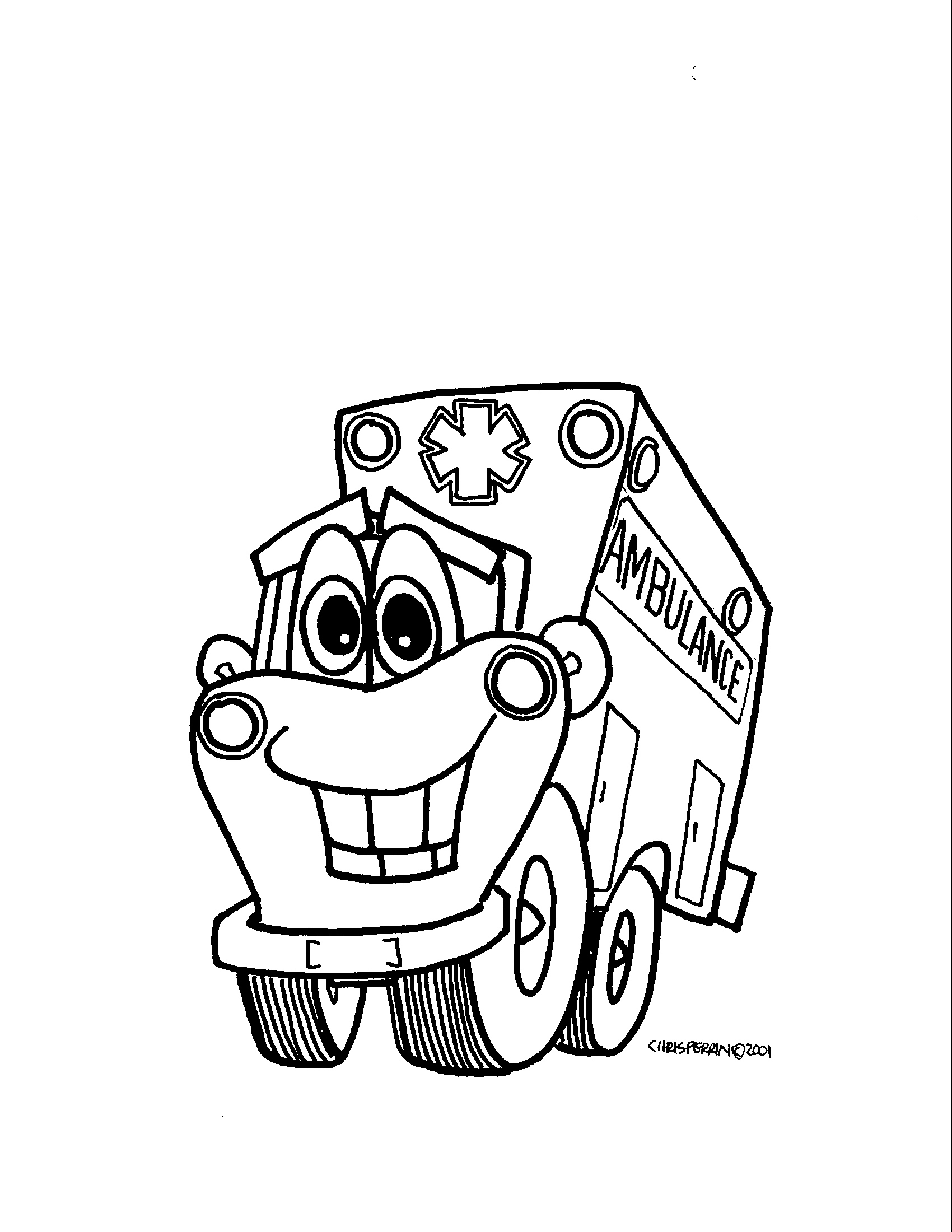 1700x2200 Ambulance Coloring Pages
