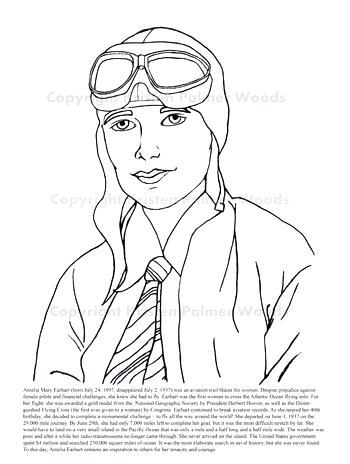 350x464 Amelia Earhart Coloring Pages Coloring And Information Sheet By
