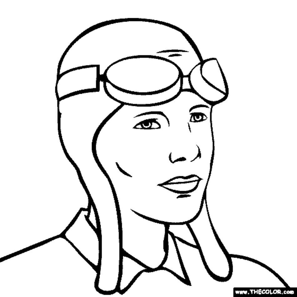 950x950 Amelia Earhart Coloring Pages Free Image