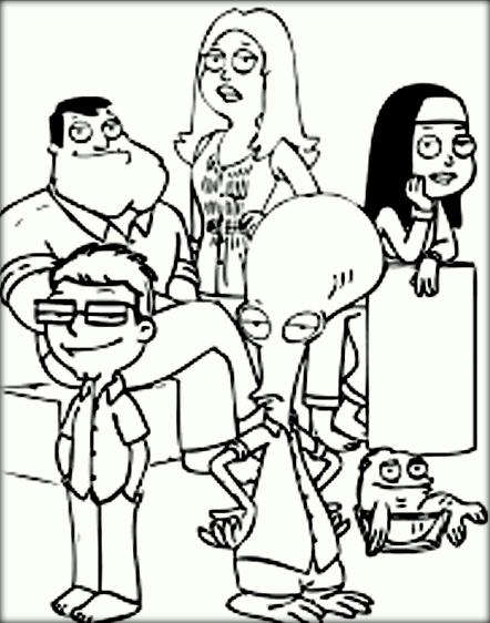442x562 American Dad Coloring Pages