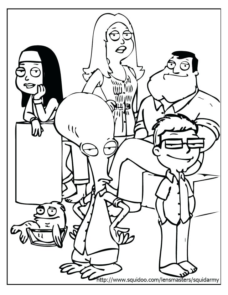 728x942 American Dad Coloring Pages Dad Coloring Pages Squid Army Family