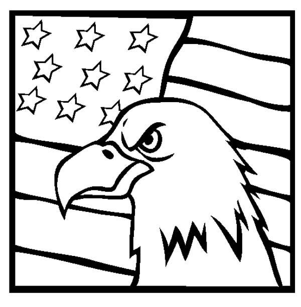 600x613 American Eagle And Us Flag Veterans Day Coloring Page Coloring