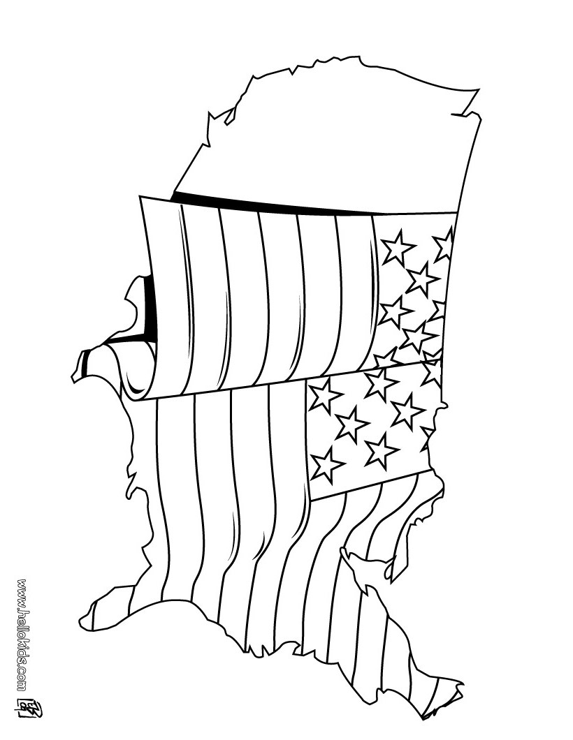 American Flag Coloring Page For Preschool