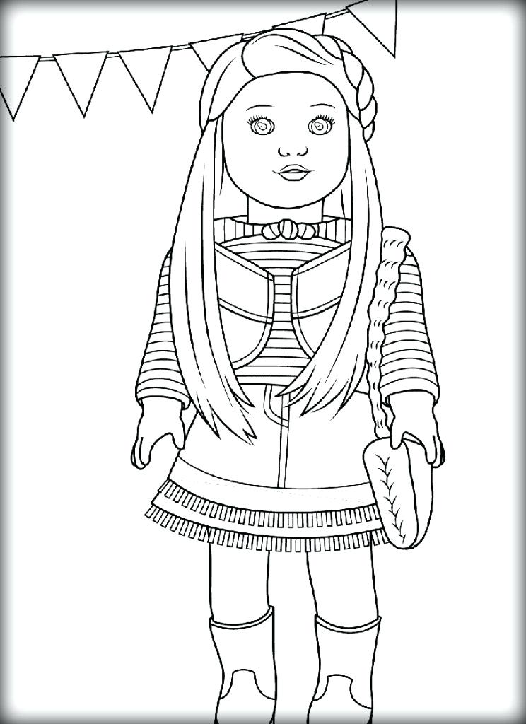 744x1024 American Girl Color Pages