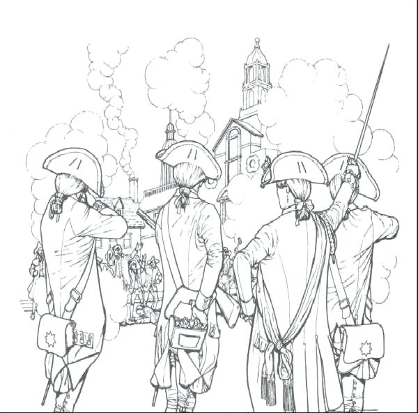 600x592 Unique American Revolution Coloring Pages Or 32 Soldiers