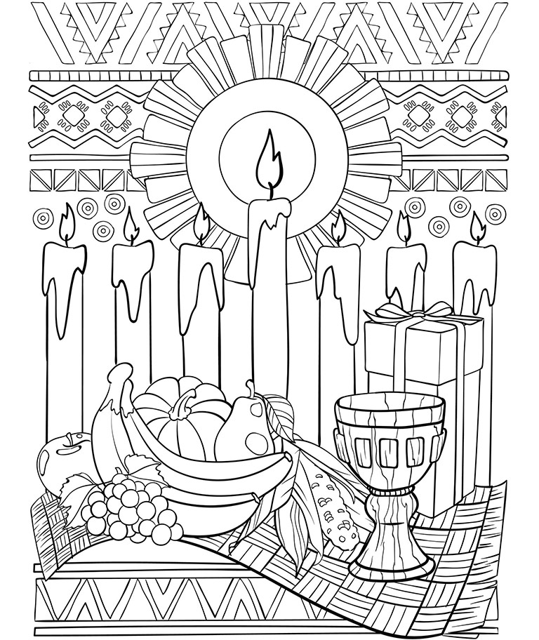 768x912 Kwanzaa Mishumaa Saba Coloring Page