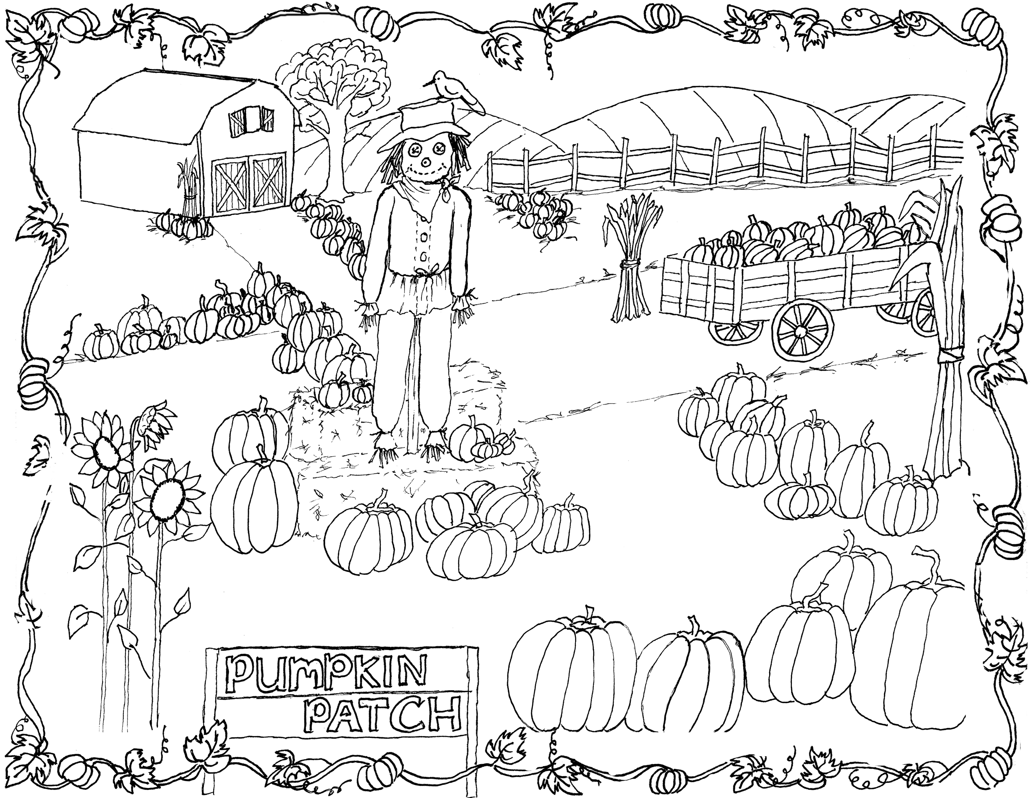 3300x2550 Pumpkin Patch Coloring Pages