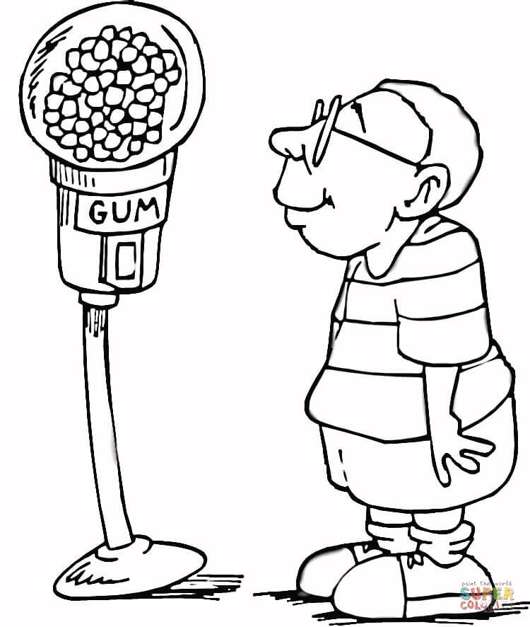 750x886 Candy Machine Amusement Park Coloring Page