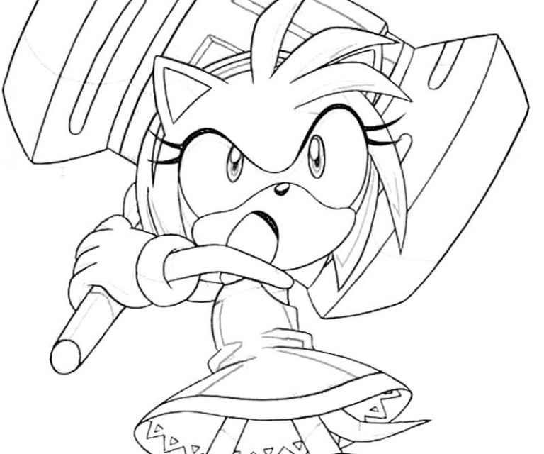 768x640 Coloring Pages Of Amy Rose Best Giant Hammer