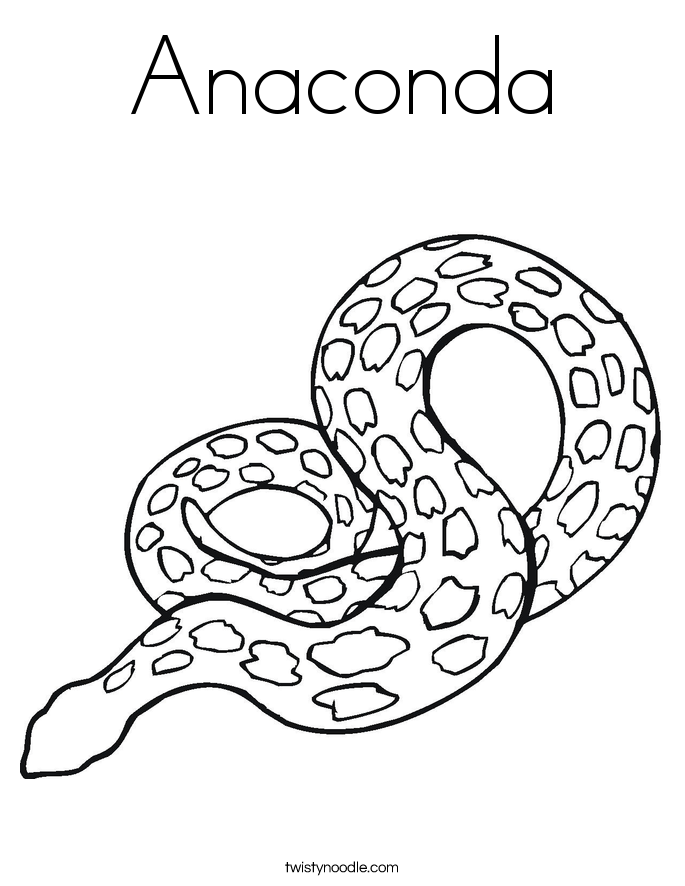 685x886 Anaconda Coloring Page