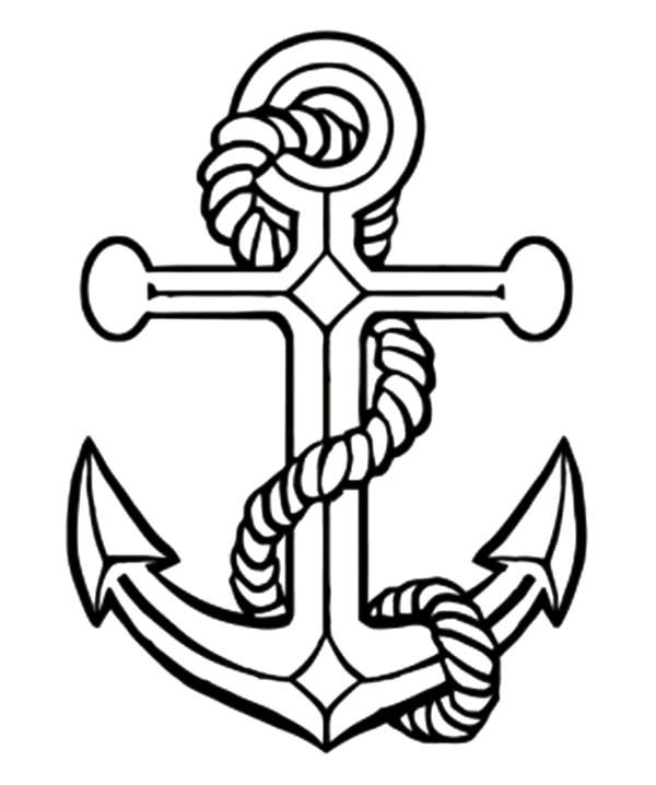 600x718 Anchor Coloring Page For Adults Tattoo Anchor Adult Coloring