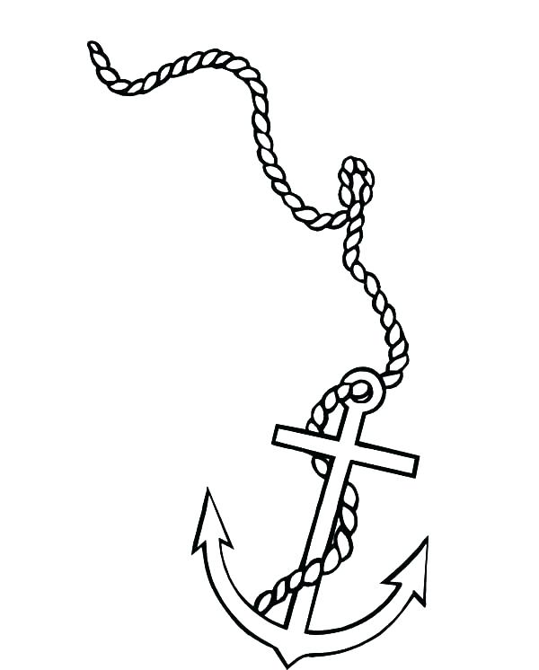 600x746 Coloring Pages Of Anchors Anchor Coloring Page As Little Boat