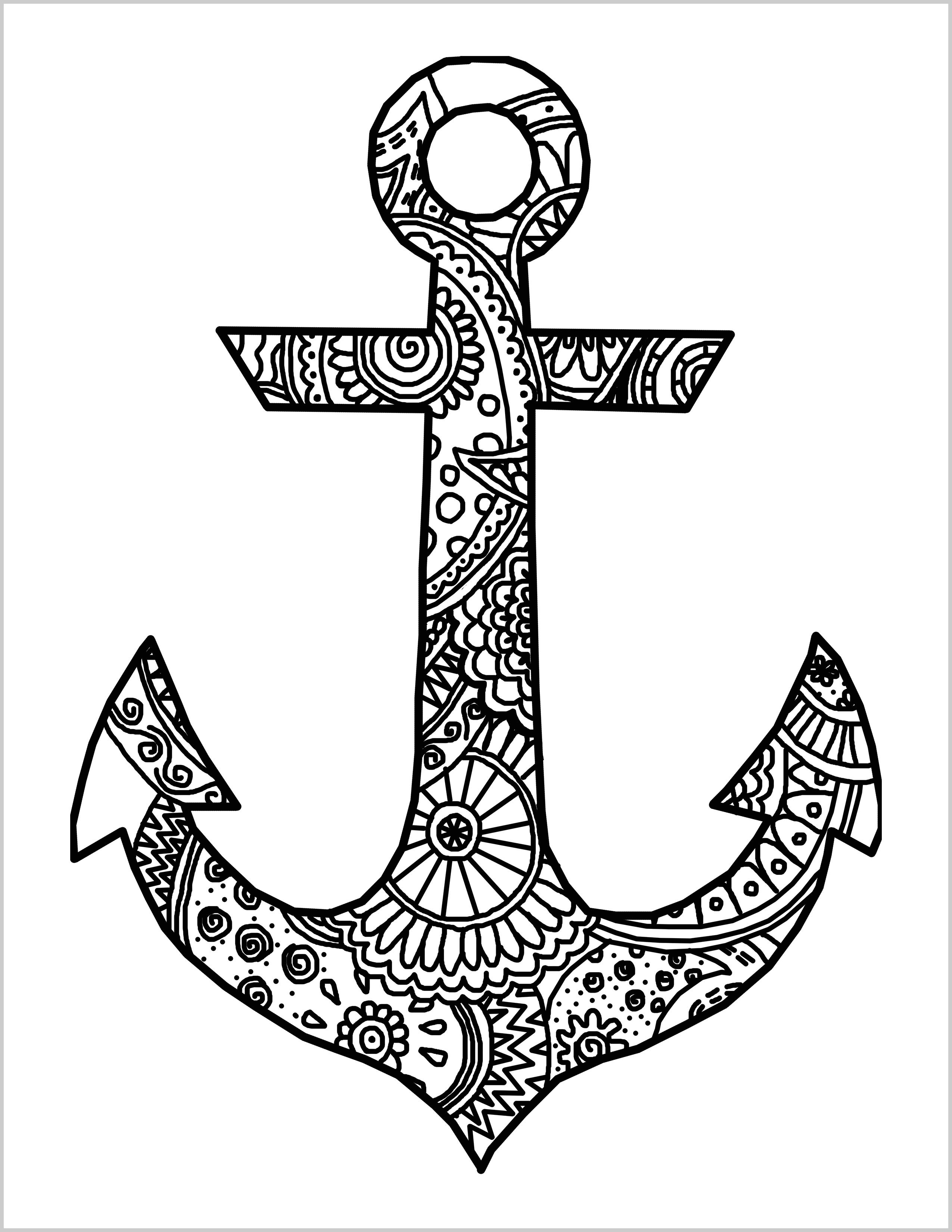2550x3300 Navy Anchor Coloring Pages 322556 Simple Free 19