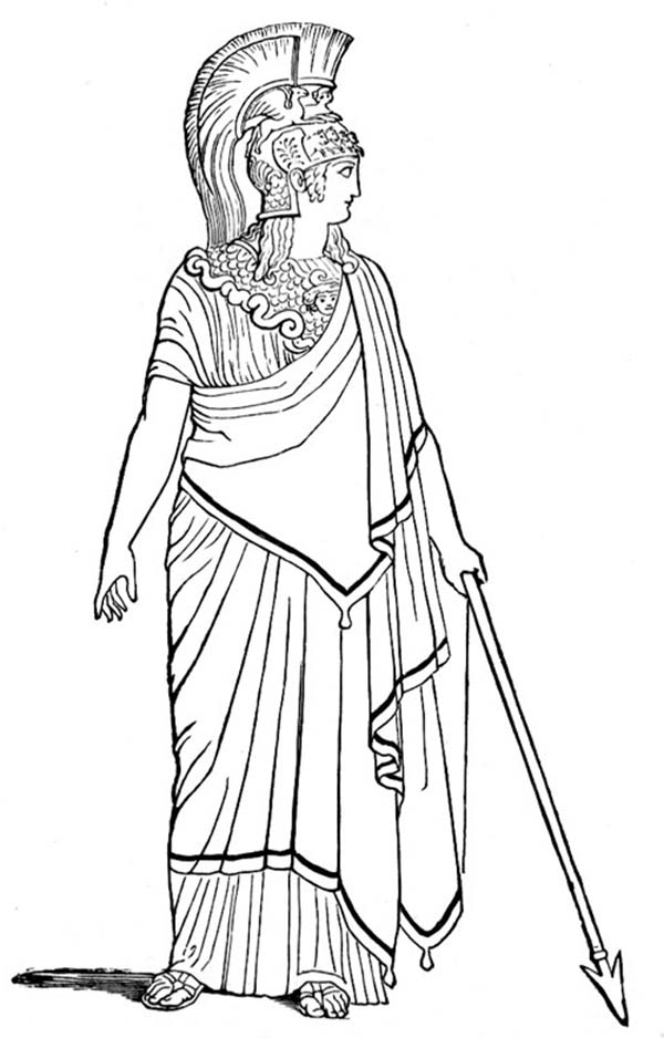 600x938 Ancient Rome Goddess Of War Coloring Page