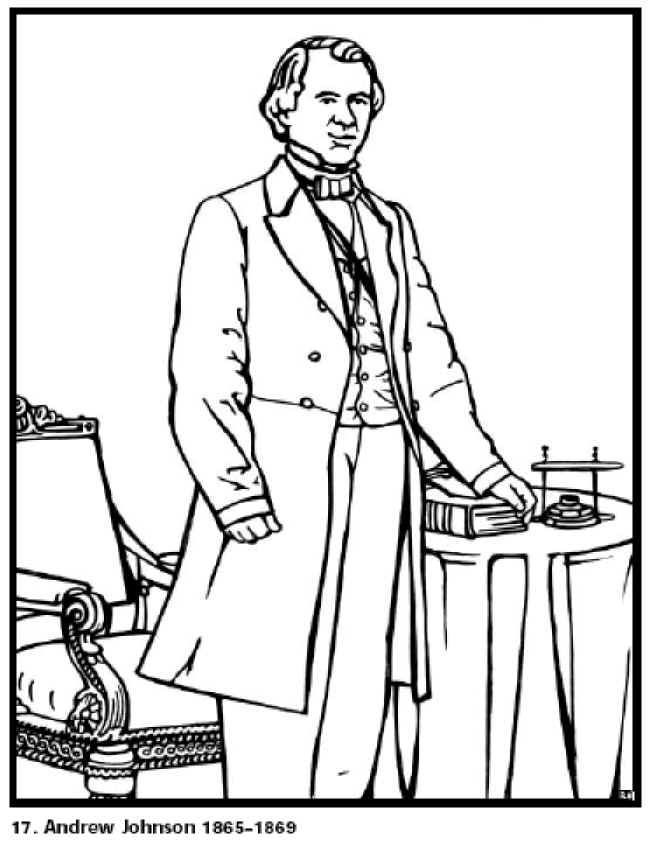 656x847 Free Coloring Pages For Kids. Andrew Johnson Our 17th President