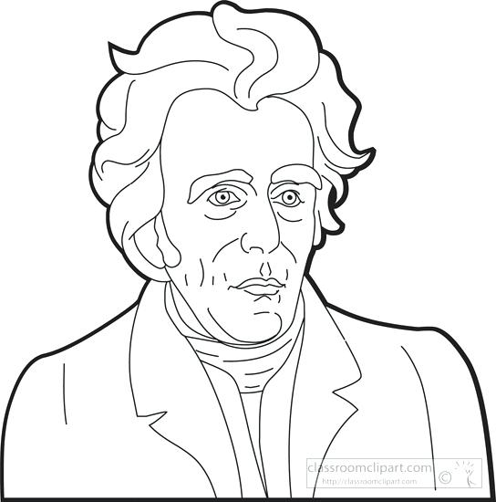 544x550 Us President Andrew Jackson Coloring Page Sketch Pictures Photos