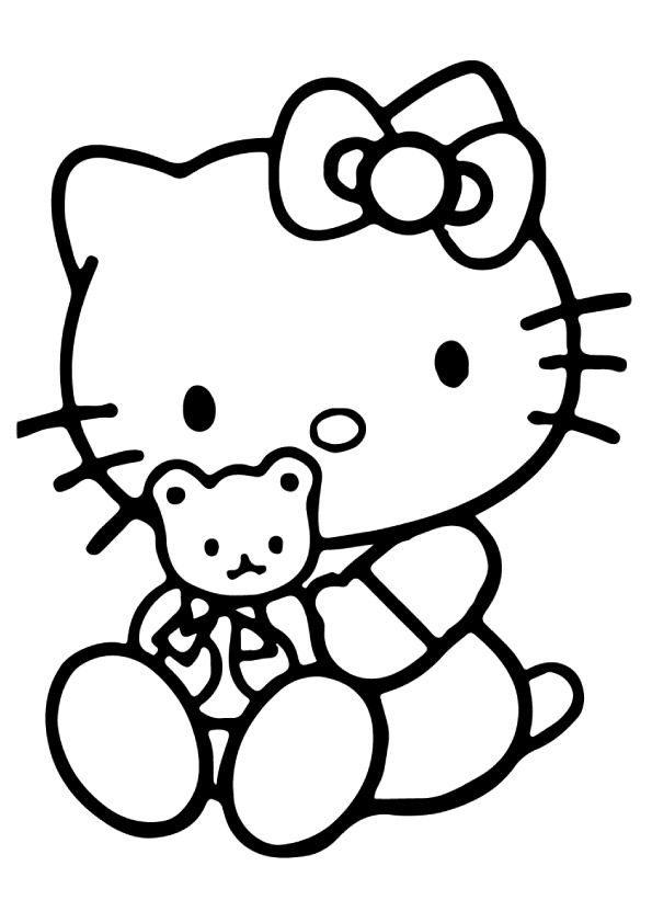 595x842 Print Coloring Image Hello Kitty