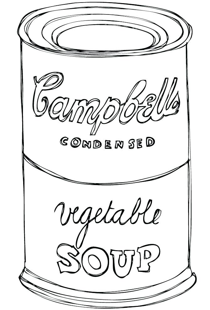 670x985 Lovely Andy Warhol Coloring Pages And Soup Color Page Soup Color