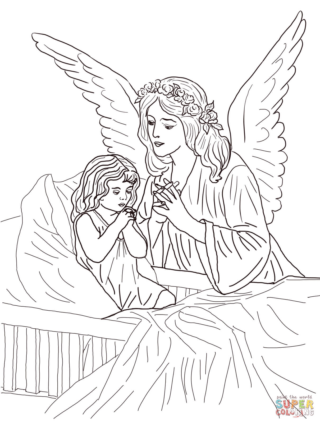 1210x1600 Printable Adult Coloring Pages Angel Download