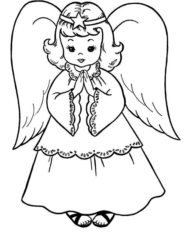 612x790 Pictures Christmas Angel Coloring For Kids