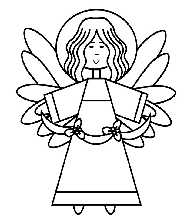 607x717 Angel Coloring Page