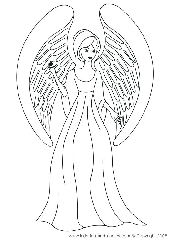 550x775 Free Angel Coloring Pages Drawn Angel Color 1 Free Printable