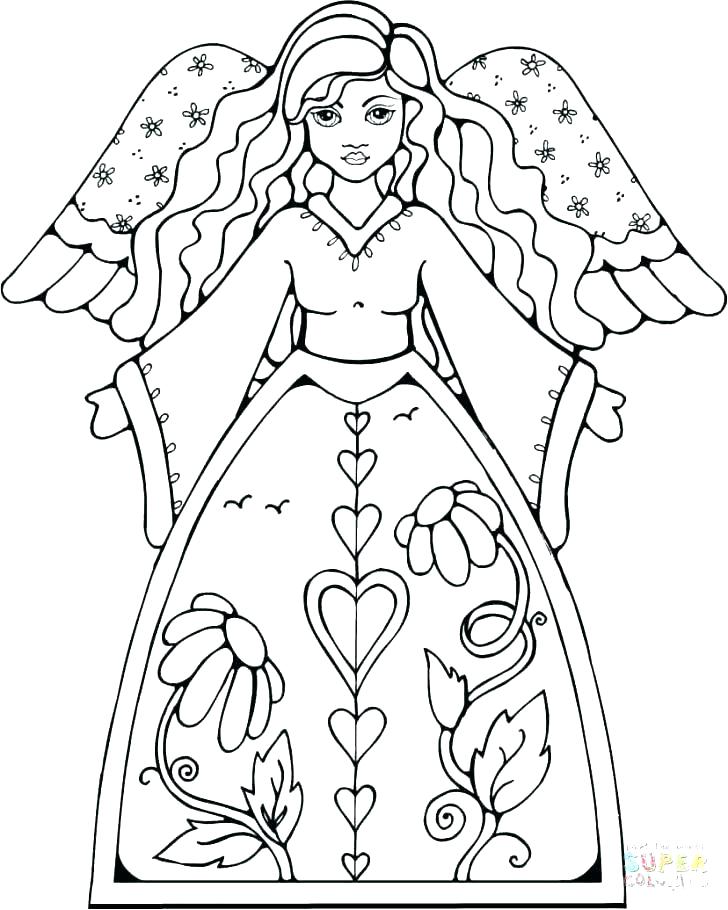 728x910 Coloring Pages Of Angels Angels Coloring Page From Creative Haven