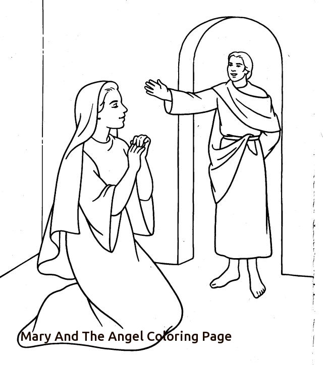 640x724 Mary And The Angel Gabriel Coloring Page Of Mary And The Angel