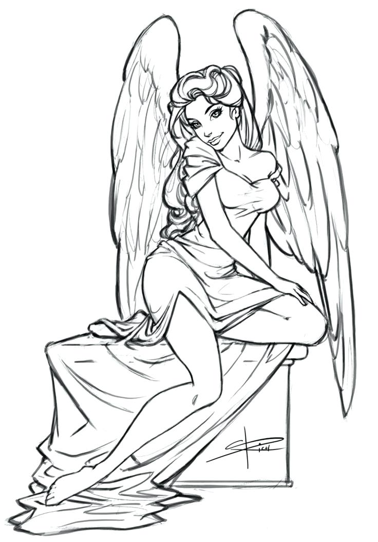 736x1055 Mesmerizing Angel Gabriel Coloring Page Coloring Page See More