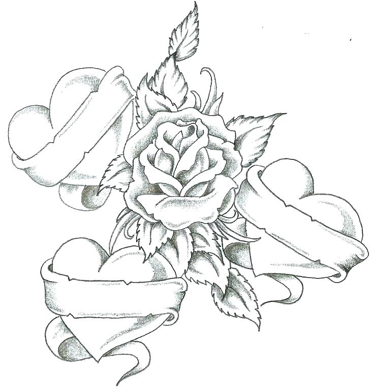 736x764 Hearts With Wings Hearts With Wings Coloring Pages Rose Coloring