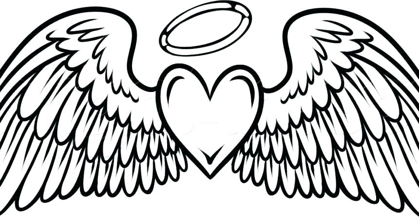 860x450 Coloring Pages For Print Angel Wings Coloring Pages Remarkable
