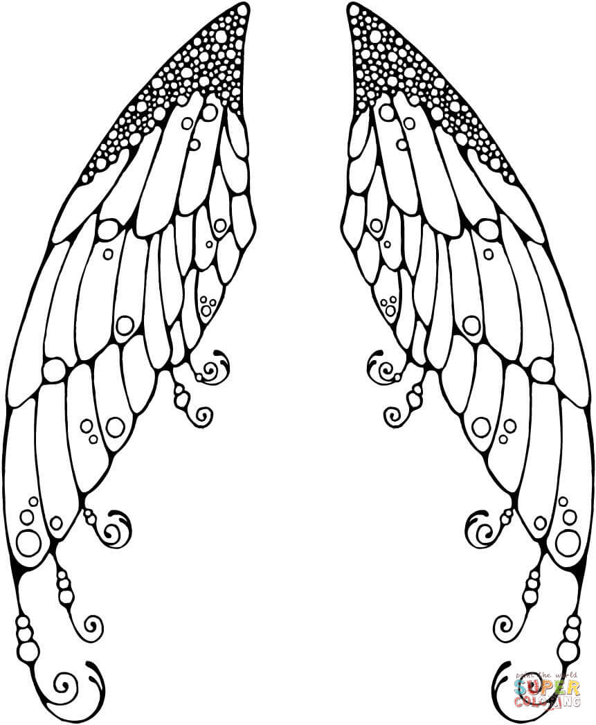 861x1047 Double Fairy Wings Coloring Page Pages