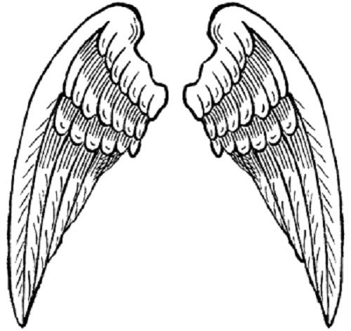 500x472 Heart With Angel Wings Coloring Pages Ink Amp Metal