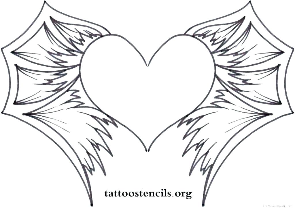 1024x724 Angel Wings Coloring Pages Angel Wings Coloring Pages Heart
