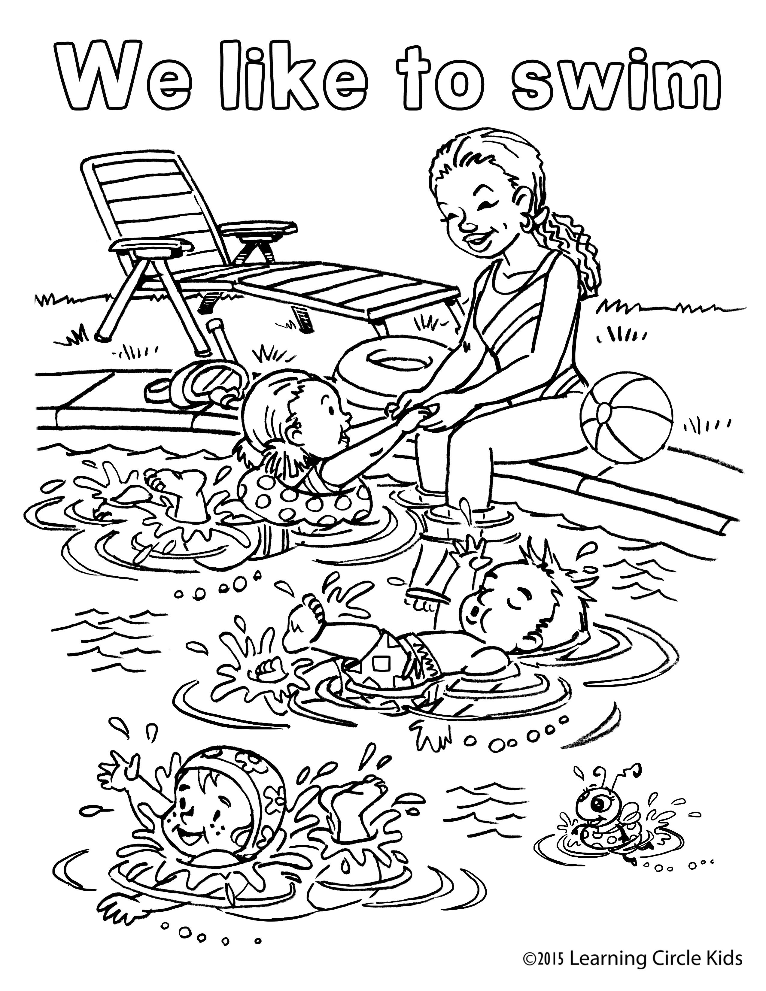 2550x3300 Reader Bee, Carlos, Angela, And Joy Go To The Pool With Mom. Color