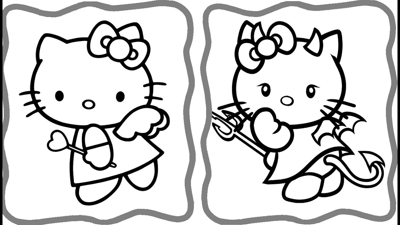1280x720 Hello Kitty Angel And Demon