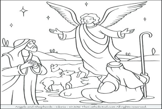 520x350 Christmas Angels To Color Free Angel Coloring Pages Cute Angel 5