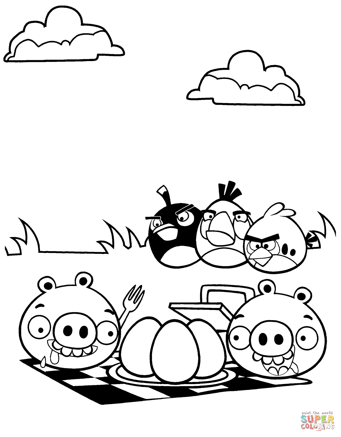 1174x1503 Angry Birds Coloring Page