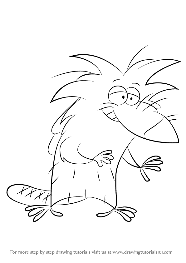 596x842 How To Draw Norbert Beaver From The Angry Beavers