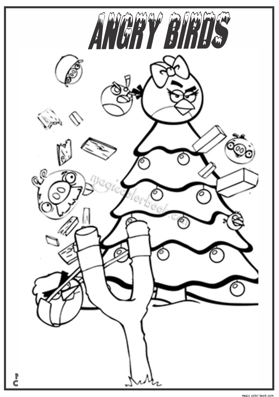 945x1344 Angry Bird Christmas Coloring Pages