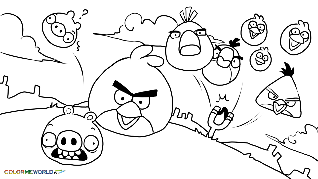 1280x720 Angry Birds Coloring Pages For Kids Printable Preschool To Pretty