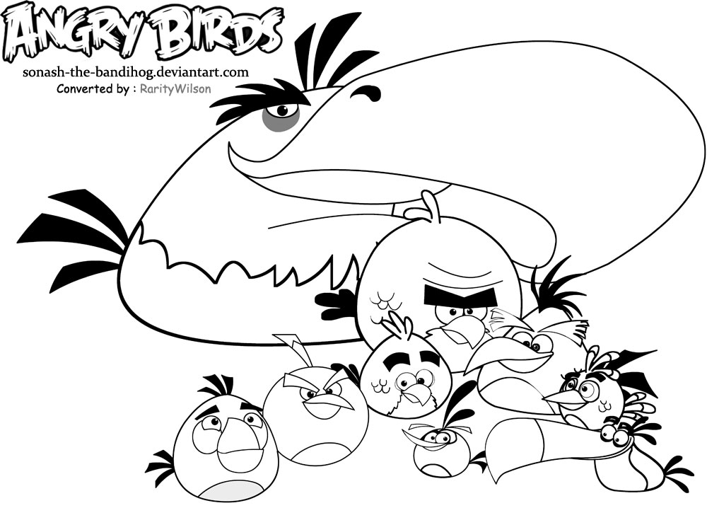 1000x718 Angry Birds Printable Coloring Pages