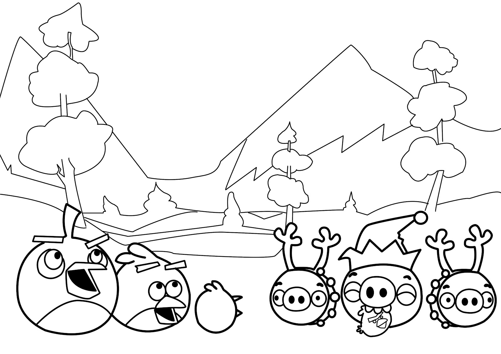 1600x1131 Winter New Angry Birds Coloring Pages Coloring Page For Kids