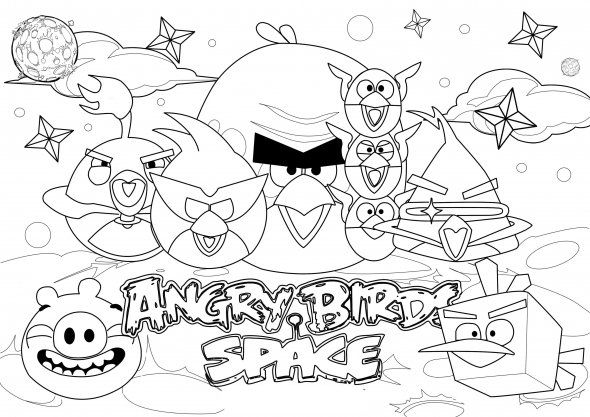 590x417 Angry Birds Space Coloring Pages 4 Kids Coloring Pages