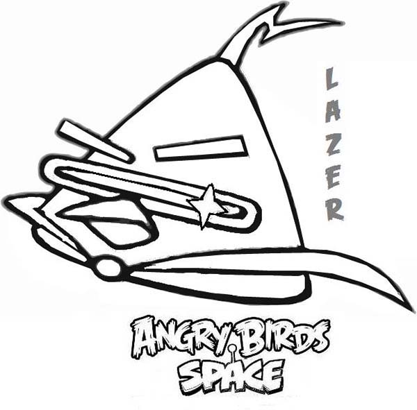 600x591 Angry Birds Space Character Lazer Bird Coloring Pages Batch Coloring