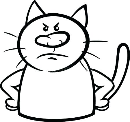 450x421 Cheshire Cat Face Coloring Page Angry Cartoon Stock Vector Sheet