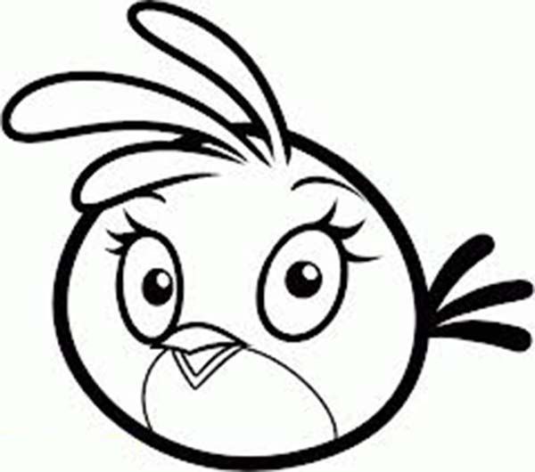 600x530 Pink Bird In Angry Bird Coloring Page Work Sheets