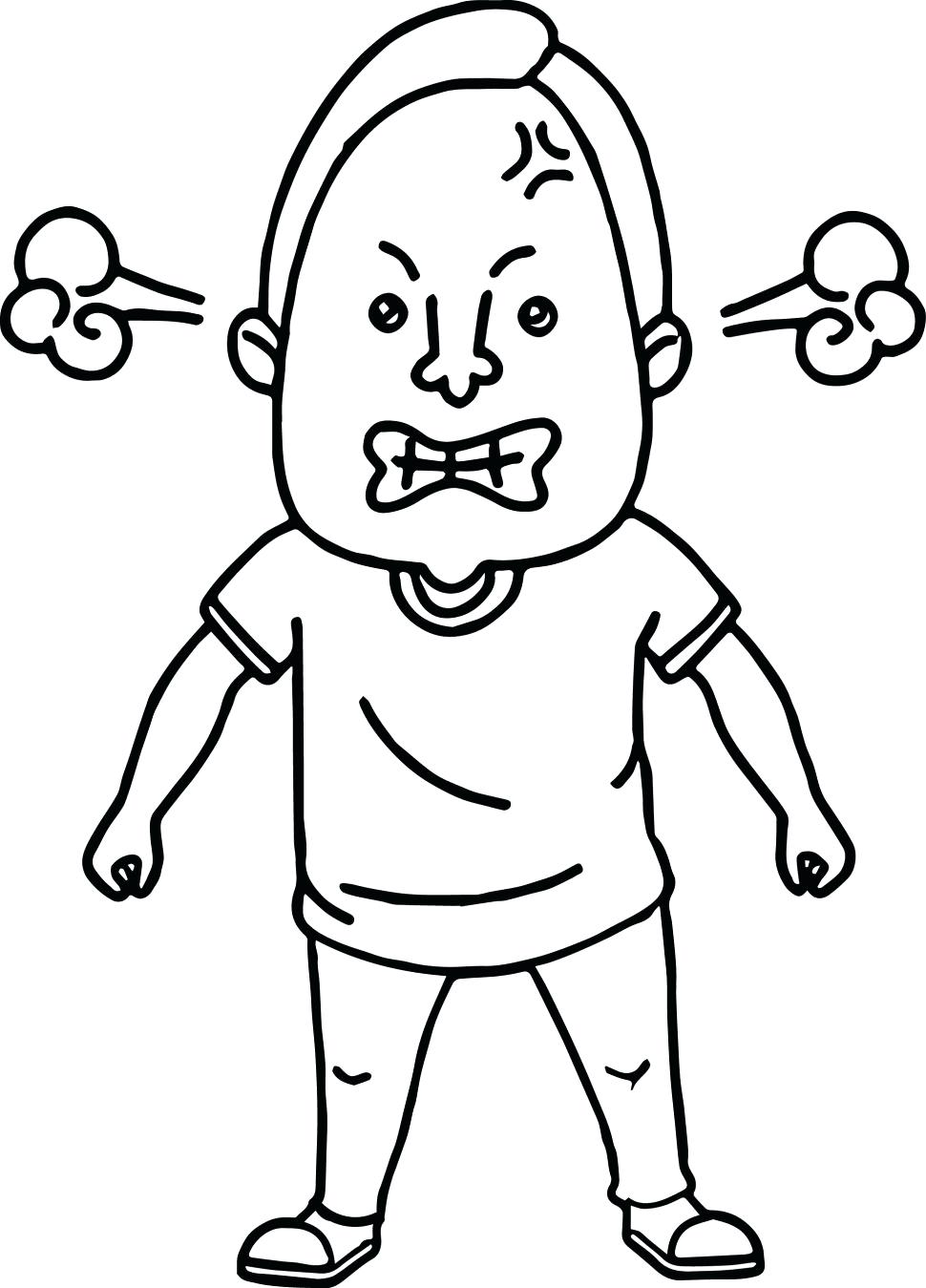 970x1349 Angry Face Coloring Page